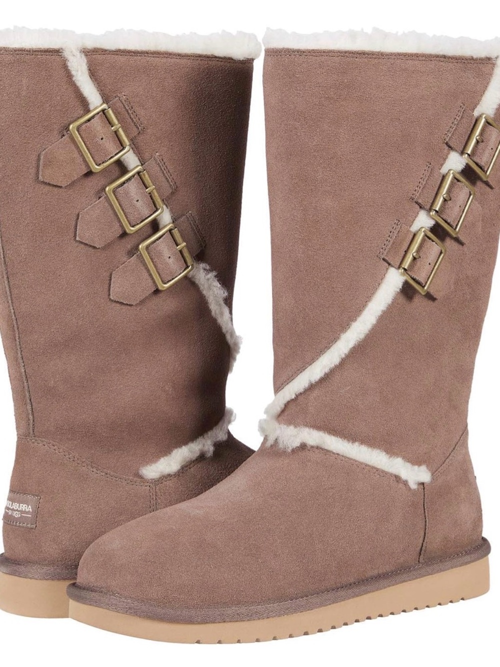 Koolaburra by Ugg Shara Suede Shearling Buckle Mid-Calf Boot